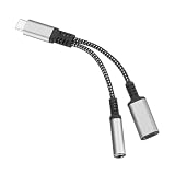 uxcell US B C - 3.5 mmヘッドフォンおよび充電アダプター 2合1 タイプC - Aux オーディオジャック PD 60W高速充電US B Cケーブル付き グレー 130 mm 電話用