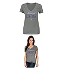 NFLミネソタ・バイキングスWomen 's Winning Ranks半袖VネックTシャツ、XL、グレーヘザー