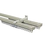 トーソー カーテンレール ダブル 1.1ｍ~2.0ｍ 伸縮式 木目 ウッディホワイト 天井付け 正面付け 30016240