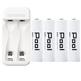充電池 充電器セット 単3電池 ×４本 と USB充電器 の スターターセット (ホワイト)