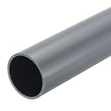 uxcell PVC剛性丸パイプ 34.2mm 内径 38mm 外径 8"長 ライトグレー 高耐久性 水管 クラフト ケーブルスリーブ用