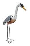メタルStatuesハンドペイントメタルCraneインドア/アウトドアShore鳥彫刻モデル# 5414 One Size グレー 5414