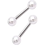 [スパイシーリップス] 3mm ダブルパール サージカルステンレス Pearl フェイク ヘリックス 軟骨ピアス ボディピアス ロブ 14G 16G ゲージ 1138 SS
