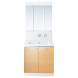 TOTO 洗面化粧台セット(KZ) 750mm 三面鏡(蛍光灯)+2枚扉 ルースミルベージュ KZ75B1E