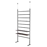 ワイエムワールド 省スペース 天井つっぱり式 壁面 ラダーラック サイラス 幅90cm 【カラー： ブラック 】 00-155