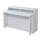 JKプラン 間仕切りキッチンカウンター扉付き 120cm幅 ホワイト WKC-0616-WH