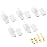 YFFSFDC コネクターセット カプラー端子 配線スッキリ コネクター カプラーコネクタ 端子 セット 平型 接続端子 圧着端子 電線コネクタ 2.8mmオス＆メス 電気端子 配線加工 汎用 自動車 バイク用 (2極コネクター+端子 5組)