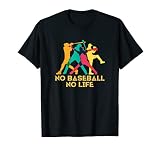 野球　面白いtシャツ おもしろ 文字入り 服 No Baseball No Life ベースボール 文字 ネタ メンズ Tシャツ