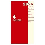ダイゴー 手帳 2026 スケジュール帳 ハンディピック マンスリー ブロック スモール レッド E1185 2026年 3月始まり