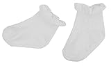 Plus Nao(プラスナオ) 子供用 赤ちゃん用 靴下 ソックス ショートソックス ハイソックス シンプル 無地 フリル付き コットン 女の子 下着 M ホワイト【ショート】