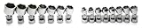 SK Hand SK3915 15 Pc. .38 Drive 6 Pt. Flex Metric Chrome Socket Set