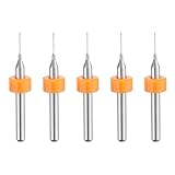 uxcell PCBドリルビット0.4mmタングステンカーバイドロータリーツールジュ エリーCNC彫刻プリント基板マイクロドリルビット1/8インチシャンク5個