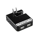 （まとめ） サンワサプライ USB充電タップ型ACアダプタ 出力計2.1A 2ポート ブラック ACA-IP25BK 1個 【×2セット】