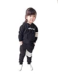 [FERE8890] 子供 二点セット パーカー ズボン 春秋 紐 プルオーバー ロング ポケット付 女の子 男の子 コート 誕生日 遊び着 スポーツウェア アウトドア ブラック 身長115cm