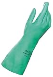 MAPA StanSolv AF-492 Nitrile Glove, Chemical Resistant, 0.015 Thickness, 12-1/2 Length, Size 9, Gree