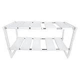 Rosefray シンク下 フリーラック 収納棚 伸縮タイプ 洗面台下 スペース ラック 2段 押入れ整理 アレンジフリー