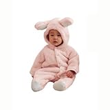 【ノーブランド品】赤ちゃん おくるみ 着ぐるみ うさぎ・ひつじ・くま 73cm 80cm 90cm カバーオール ロンパース (90, うさぎ)