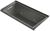 KOHLER 1167-LVBC-58 Underscore 60-Inch x 30-Inch Alcove VibrAcoustic Bath with Chromatherapy and Lef