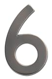 Architectural Mailboxes 3582DC Number 6 Solid Cast Brass 4 inch Floating House Number Dark Aged Copp