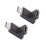 ALLVD 【2個セット】USB Type C 変換 L字ちょつかく USB3.1 タイプc 変換アダプタ 90度 オス メス USB c コネクター 延長アダプタ