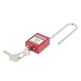 F Fityle 全３色　　補助錠　南京錠　キー　ロック　PA　ステンレス　 - 赤