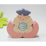 木のおもちゃ　小黒三郎　組み木　毬持ち桃太郎坊や(小)　日本製