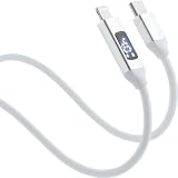 サンワダイレクト USB C-Lightning ケーブル PD電力表示機能付き PD36W対応 1m MFi認証品 シリコンケーブル ホワイト 500-IPLM032W