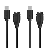 【2本セット】 MoKo ガーミン用充電ケーブル Type-C チャージケーブル 1m usb-c 充電器 データ転送 急速充電 Vivoactive6/5/4/3、Fenix8/7/7S/7X/6/5、Forerunner970/570/265/165/965/55、Venu4/3、InstinctE/3/2/2X、ApproachS60など対応 Black+Black