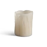 Gerson Round Wax Drip Design LED Candle, 3 by 4-Inch [並行輸入品]