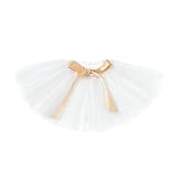 YukeBaby TUTU チュールスカート キッズ パニエ こども用 演出服 ダンス用 バレエ用 コスチューム 発表会 仮装 (ハンドメイドホワイト)