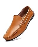 [シェリーラヴ] メンズ ドライビングシューズ ビジネスシューズ 本革 ローファー スリッポン モカシン 軽量 カジュアル デッキシューズ (JP275(27.5CM), ブラウン(full))