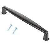 1個入り プルハンドル 取っ手 取手 プルノブ ドアハンドル キッチン 食器棚 クローゼット 家具 引き出し プル ノブ ネジ付き ブラック L