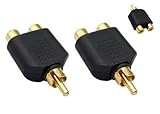 Sound Wave【 RCA/ピンプラグ端子 2分配アダプター 】 コンポジット分配プラグ オス メス RCA分配金 (2個)