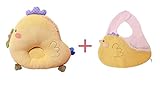 ベビー枕 赤ちゃん まくら かわいい ひよこ柄 おそろいのスタイ セット (黄色)