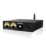 SMSL A200 パワーアンプ、100W サブウーファー アンプ、USB/光/同軸/HDMI (ARC)/ブルートゥース/RCA to パッシブスピーカー/サブウーファー、ボリューム/低音と高音コントロール付き