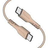 多摩電子工業 Permier シリコンケーブル C to C 1.0m PR-H301CC10 シリーズ USB Type-C to USB Type-C (カフェラテ) PD対応 60W/3A急速充電 屈曲耐久約12万回を実現 ケーブル内部動線をグラフェンで覆い 外装シリコン素材を採用 折り曲げに強く断線しにくい