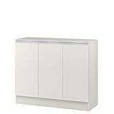 岩附(IWATSUKI) 幅45~120cm内で1cm単位で作る オーダー扉付き収納棚 ホワイト 幅64cm 奥行31.4 高さ75 レギュラー 幅木よけカット加工無し MIO-7564RWH