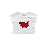 真夏のスイカ 半袖Tシャツ 女の子 子供服 日常 ホワイト73cm
