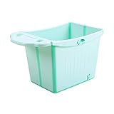TIDLT バスタブ 折りたたみ式バスタブ 子供用浴槽 環境保護PP素材 0〜12歳 グリーン ピンク 64 * 47 * 49CM (色 : 緑)