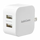 オーム(OHM) AudioComm AC充電器 Type-A 2ポート 2.4A MAV-AU212N 03-6174 オーム電機