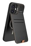 【RAPTIC】 iPhone 16 Plus 対応 ケース MagSafe対応 カード 収納 レザー スマホケース カード入れ スタンド 付き マグセーフ スマホカバー [ iPhone16Plus アイフォン 16 プラス 対応 ] Slim Magsafe Card Wallet Kickstand ブラック