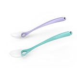 Kidsmile 2Pcs Gentle Baby Feeding Spoons Set with Extended Stem BPA Free Food-Grade Soft Silicone fo