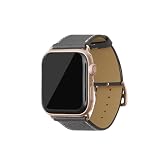 [BONAVENTURA] AppleWatch用 レザーバンド(アダプター:ゴールド) シュリンクレザー【44mm/45mm/46mm/49mm, M/Lサイズ】 ([チャコールグレー] T44LRG-CG)