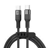 BASETEC シリコン充電ケーブル Type-C to Type-C Light 1.5m 【急速充電対応】 高耐久・やわらか素材 USB-Cケーブル Phone16 15 Android Pad ノートPC対応 充電コード 充電器 (65W, ブラック, 1.5m)