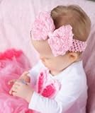 ベビーの可愛いヘアバンド！シャビーピンクリボンピン付ヘアバンド【セミオーダー】 [Baby Product]