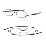 [SHIORI] 老眼鏡 薄型リーディンググラス オーバル 鯖江メーカー企画 ブルーライトカット UVカット レディース メンズ おしゃれ ワイン SI-03-3 +3.00