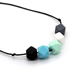Deeyee Baby Silicone Teething Nursing Necklace Jewelry - BPA Free and FDA Approved - Sweet Cube (Bla