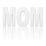 ベッドBath N More 8.75-inch Free Standingホワイト仕上げ木製装飾Letters ' Mom 'セット