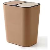 GrnArt 分別ゴミ箱 分別ゴミ箱 ふた付き おしゃれ 省スペース 大容量 部屋 キッチン トイレ オフィス向き バスルーム リビング トイレ 寝室 オフィス (ブラウン)