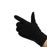 Tiptiper 冬の手袋、女性冬屋外スポーツウォーム手袋（黒）タッチスクリーン手袋コットンフルフィンガー（）